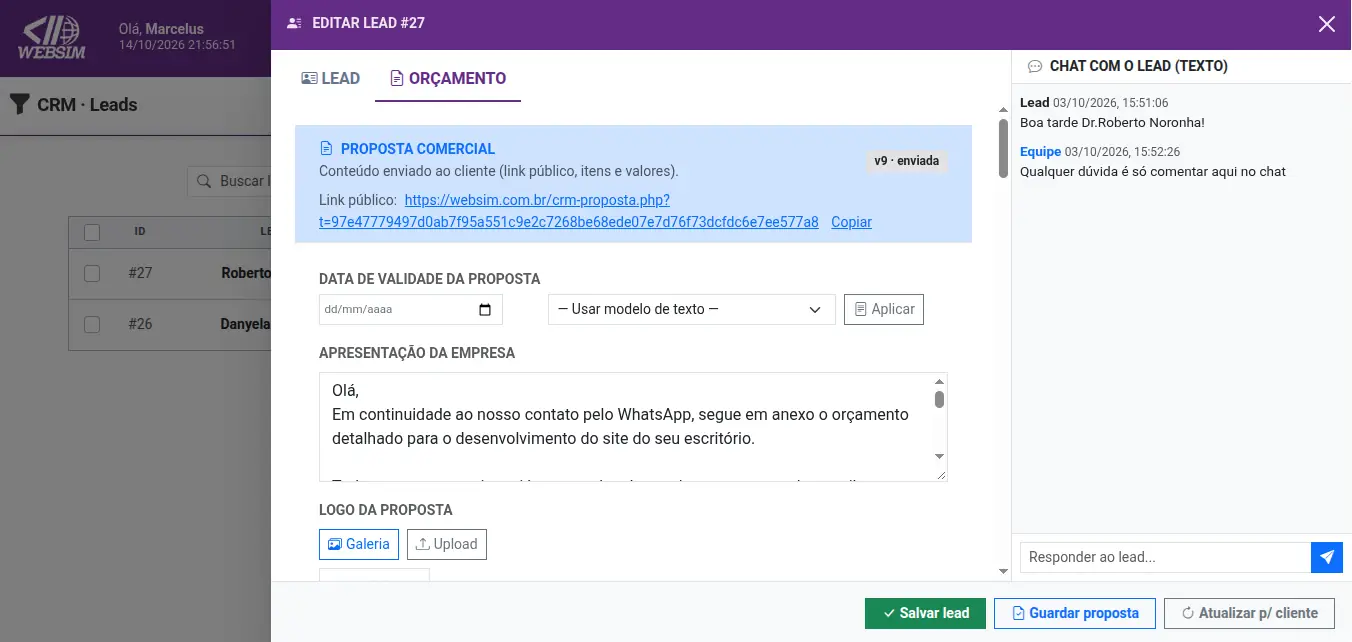 Duplo clique para editar galeria